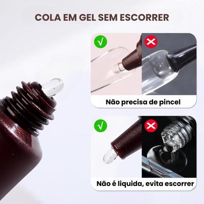 Imagem de Kit 2 Cola De Unha Postiça Sólida Em Gel Tips Alongamento 20g