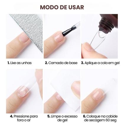 Imagem de Kit 2 Cola De Unha Postiça Sólida Em Gel Tips Alongamento 20g
