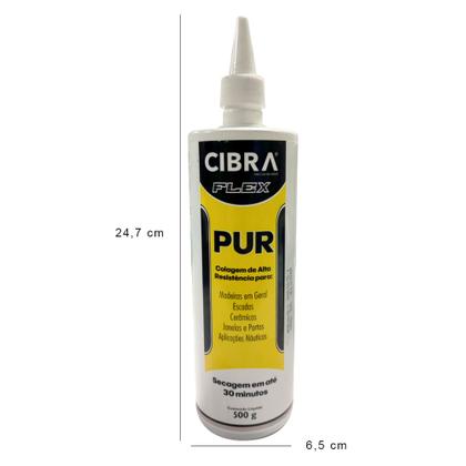 Imagem de Kit 2 Cola Madeira PUR Alta Resistência Incolor Cibra Flex