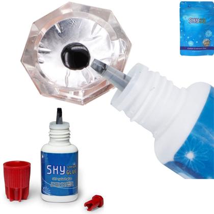 Imagem de Kit 2 Cola SKY   Pote Hermético Extensão de Cílios Fio A Fio