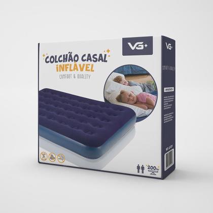 Imagem de Kit 2 Colchões Infláveis Casal Flocked Comfort com Bomba Elétrica VG Plus