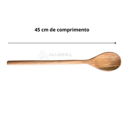 Imagem de Kit 2 Colheres de Arroz Grande Pau Talher para Servir 45cm Madeira Jogo Conjunto