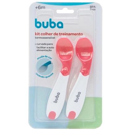 Imagem de Kit 2 colheres de treinamento termossensiveis rosa - buba