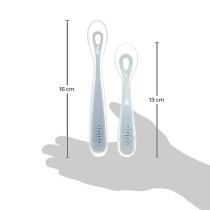 Imagem de Kit 2 Colheres em Silicone Fase 1 e 2 - Azul - BUBA