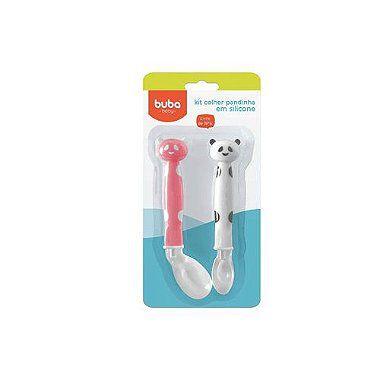 Imagem de Kit 2 Colheres Silicone Panda Rosa - Buba 08233