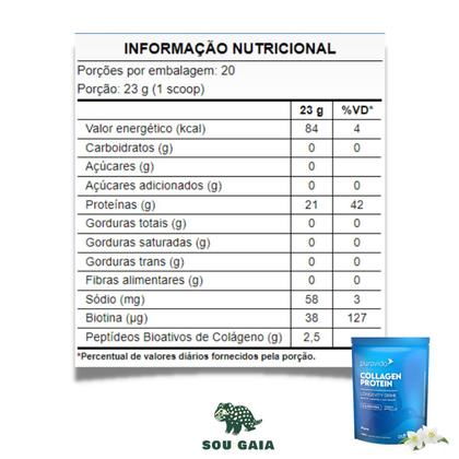 Imagem de Kit 2 Collagen Protein PuraVida 450g Colágeno  Puro