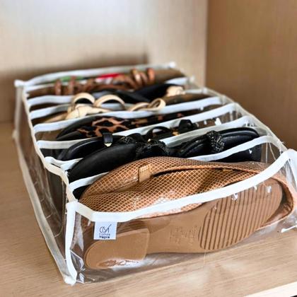 Imagem de Kit 2 Colmeia Organizadora Transparente Premium Para Sapatos, Tênis, Rasteirinha e Chinelos