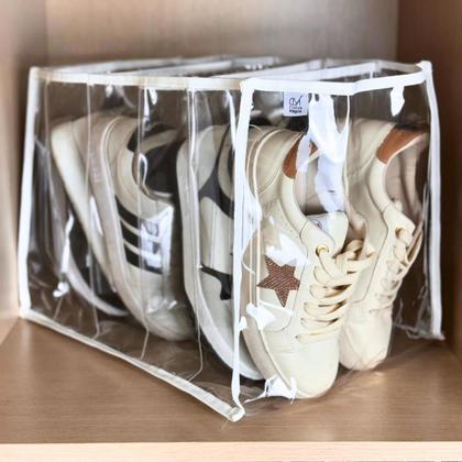 Imagem de Kit 2 Colmeia Organizadora Transparente Premium Para Sapatos, Tênis, Rasteirinha e Chinelos