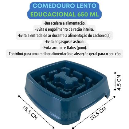 Imagem de Kit 2 Comedouro Lento Interativo 650ml Para Cachorros Cães