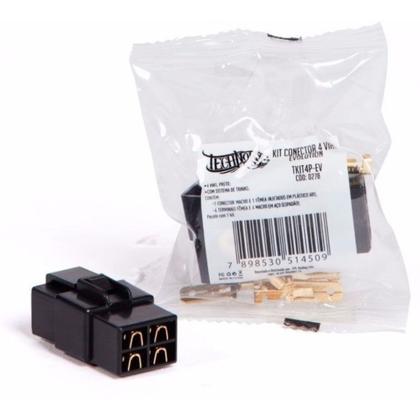 Imagem de Kit 2 Conector 4 Vias Technoise Com Trava Macho E Fêmea Som