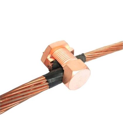 Imagem de Kit 2 Conector Parafuso Fendido Split Bolt 10mm Latão Emenda Cabos