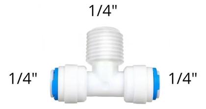 Imagem de Kit 2 Conector União T Engate Rápido 1/4" com Rosca Tripla para Filtro Alta Resistência