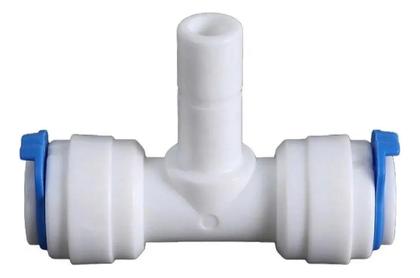 Imagem de Kit 2 Conector União T Engate Rápido Pino 3/8" x 3/8" x 3/8" Alta Resistência