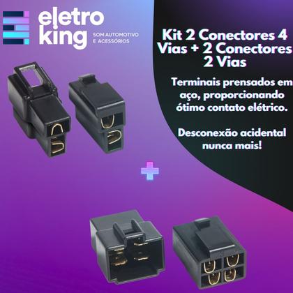 Imagem de Kit 2 Conectores 4 Vias + 2 Conectores 2 Vias