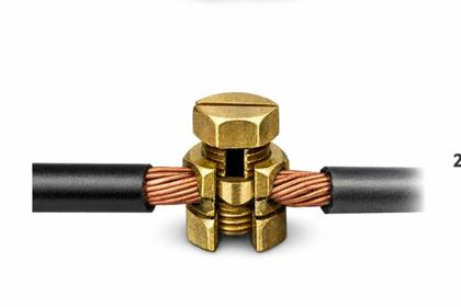 Imagem de Kit 2 Conectores Split Bolt Parafuso Fendido Para Cabo e Fio 10mm