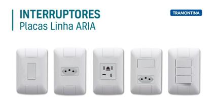 Imagem de Kit 2 Conjunto 2 Tomadas 2P+T 4x2 10A 250V Tramontina Aria