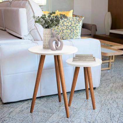 Imagem de KIT 2 Conjunto de Mesas Canto E Apoio MDF