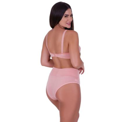 Imagem de Kit 2 Conjunto de Pós Parto Sutiã de Amamentação e Calcinha Cós Alto - c15 KIT 2 JOLIE PRETO E ROSA