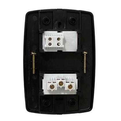 Imagem de Kit 2 Conjunto Interruptor Simples + Tomada 10A 250V Preta