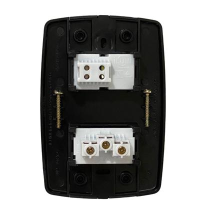 Imagem de Kit 2 Conjunto Interruptor Simples + Tomada 20A 250V Preta