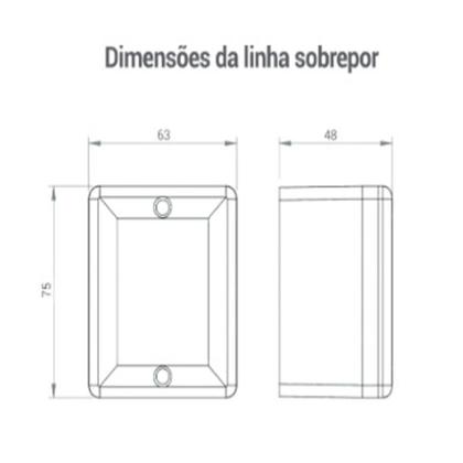 Imagem de Kit 2 Conjunto Interruptor Simples + Tomada 20A Sobrepor Box