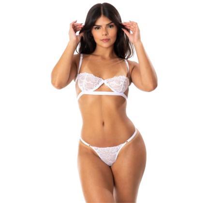 Imagem de Kit 2 Conjunto Lingerie Meia Taça Sutiã Com Aro Calcinha Regulável Gringa Blogueira