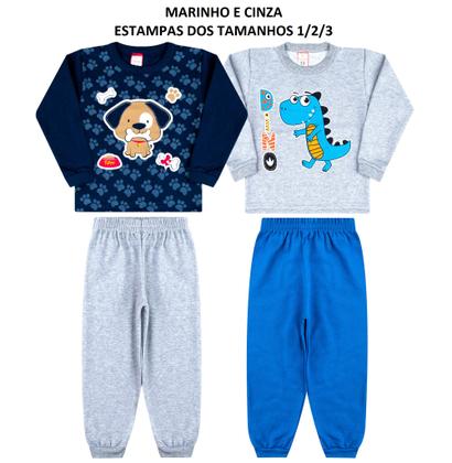 Imagem de Kit 2 Conjunto Moletom Infantil Menino Roupa Atacado