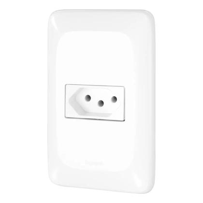 Imagem de Kit 2 Conjunto Tomada 2P+T Branco pop 10a 250v 4x2 pial legrand LGX030 com placa e suporte