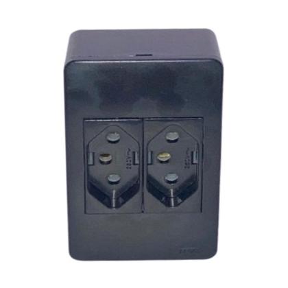 Imagem de Kit 2 Conjunto Tomada Dupla 10a Tripolar Sistema X Sobrepor