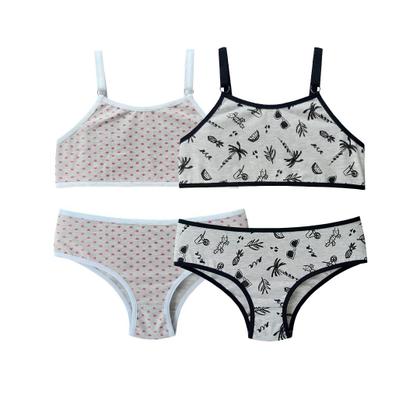 Imagem de Kit 2 Conjuntos calcinha e sutiã Menina Algodão