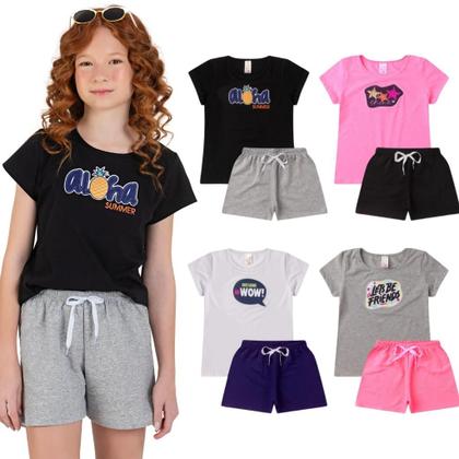 Imagem de Kit 2 Conjuntos Infantil Juvenil Feminino Menina Tamanho 12 ao 16 anos