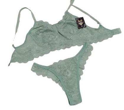 Imagem de Kit 2 conjuntos lingerie Mileide,renda,sensual,sem bojo,com aro