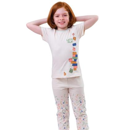 Imagem de Kit 2 Conjuntos Pijama Infantil para Meninos ou Meninas 1 Inverno Meia Estação e 1 Verão, Malha Macia Algodão