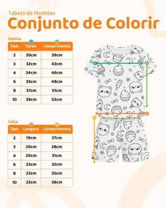 Imagem de Kit 2 conjuntos Pijamas de Colorir para meninas bebê Lavável com Canetinhas Pijama de Pintar Criativo e Divertido para bebê Menina