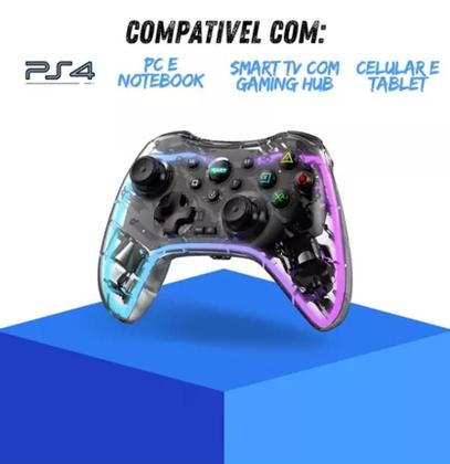 Imagem de Kit 2 Controle Joystick GamePad Manete Compativel Pc Notebook Smart Tv Celular Sem Fio Wireless