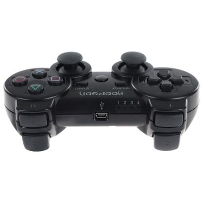 Imagem de Kit 2 Controle Joystick Sem Fio Wireless Analógico Double Shock Preto para Vídeo Game Ps3