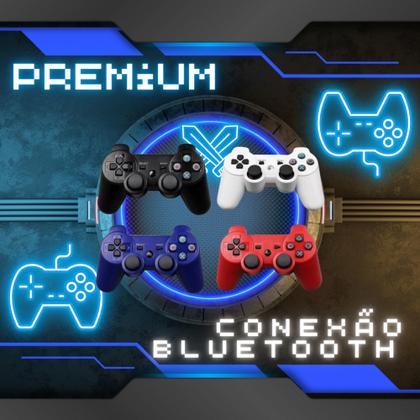 Imagem de Kit 2 Controle Manete Sem Fio Premium Compativel Ps3 + Carregador