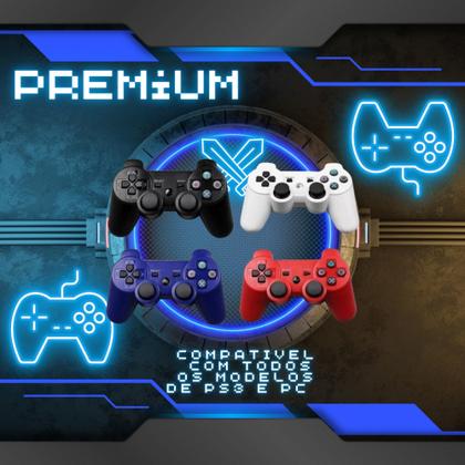 Imagem de Kit 2 Controle Manete Sem Fio Premium Compativel Ps3 + Carregador