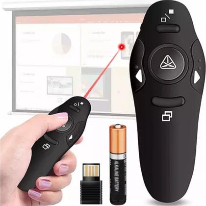 Imagem de Kit 2 Controle Passador Slide Sem Fio Powerpoint Caneta Laser Apresentador Multimídia Usb