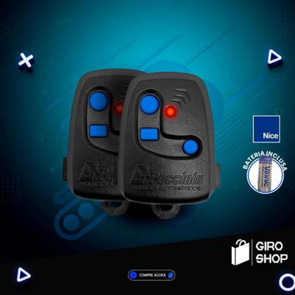 Imagem de Kit 2 Controle Remoto Peccinin Portão Eletrônico 3c 433mhz - Preto