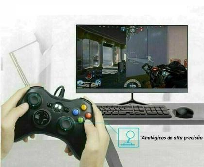 Imagem de Kit 2 Controle Vídeo Game Compatível com Xbox 360 Pc Fio Joystick Manete