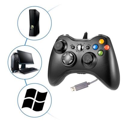 Imagem de Kit 2 Controle Vídeo Game Compatível com Xbox 360 Pc Fio Joystick Manete