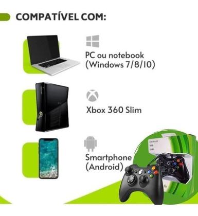 Imagem de Kit 2 Controle Xbox 360 Pc Notebook Celular Com Fio Joystick