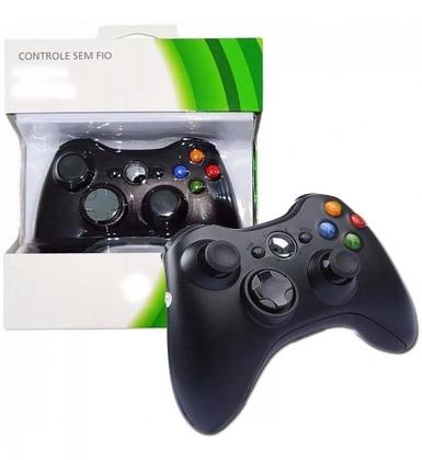 Kit 2 Controles Joystick Manete Compatível Xbox 360 + 2 baterias Recarregáveis Sem Fio Wireless - Altomex Imagem de Kit 2 Controles Joystick Manete Compatível Xbox 360 + 2 baterias Recarregáveis Sem Fio Wireless