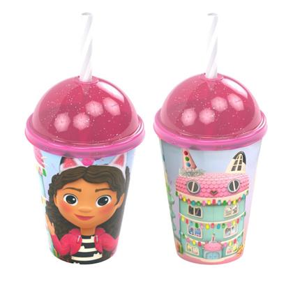 Imagem de Kit 2 Copo Infantil Shake c/Canudo A casa Mágica da Gabby 280ml