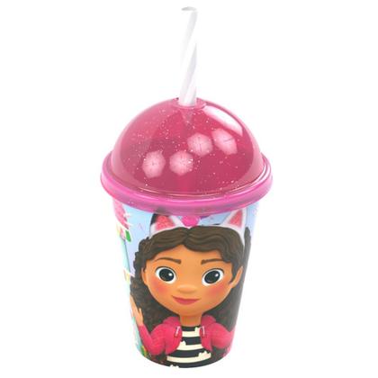 Imagem de Kit 2 Copo Infantil Shake c/Canudo A casa Mágica da Gabby 280ml