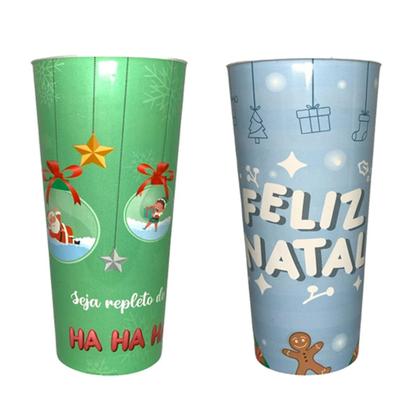 Imagem de Kit 2 Copo Plástico Long Drink Natal 350Ml Estampa Sortida