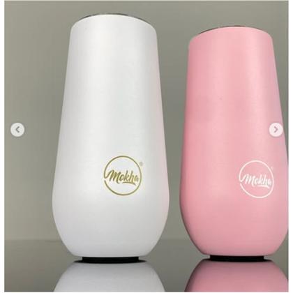 Imagem de Kit 2 Copo Térmico Taça Espumante Champagne Inox 150ml Branco - Mokha