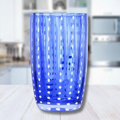 Imagem de Kit 2 Copos Alto de Vidro para Água Sucos e Refrigerante Orquídea Azul 500ml Wolff