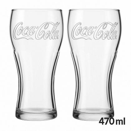 Imagem de Kit 2 Copos CocaCola 470ml de Vidro Original  Presente Retrô, Útil e Estiloso